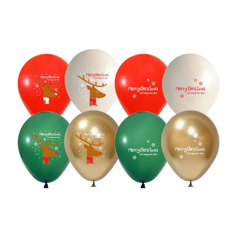 3+1 Merry Christmast Baskılı 12" Pastel Balon (50'lik)